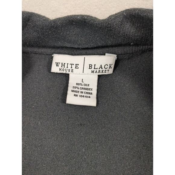 White House Black Market Shirt Womens Sleeveless‎ Zip Polo Black &White - Picture 3 of 10